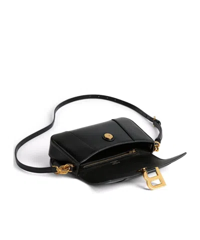 Balenciaga Small Hourglass Magnetic-closure Shoulder Bag In Black