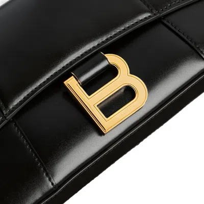 Balenciaga Small Hourglass Magnetic-closure Shoulder Bag In Black