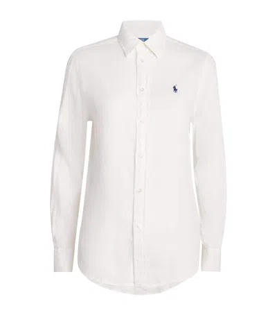 Polo Ralph Lauren Relaxed Fit Linen Shirt In White