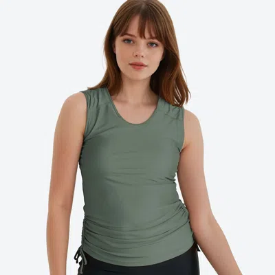 Calypsa Maya Tankini Swim Top With Built-in Bra In Green