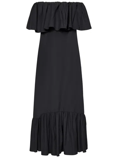 Max Mara Studio Petali Poplin Maxi Dress In Black