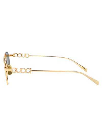 Gucci Gg1804s Linea Name Of Brand 001 Gold Grey Sunglasses In Gray