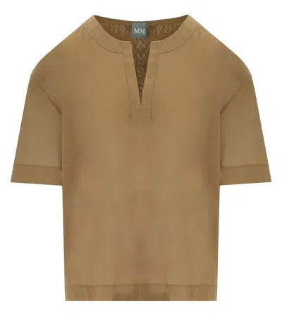 Mm Max Mara Max Mara Fidato Camel Blouse In Brown