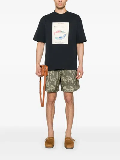 Jacquemus Jacquard Pattern Shorts In 5ca Jacquard Banana Logokhak