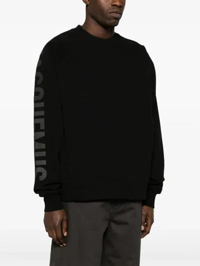 Jacquemus Top Le Sweatshirt Typo With Print In Black 990