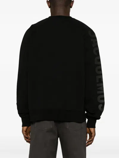 Jacquemus Top Le Sweatshirt Typo With Print In Black 990