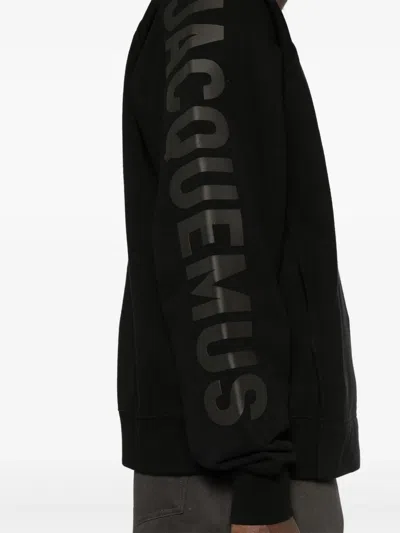 Jacquemus Top Le Sweatshirt Typo With Print In Black 990