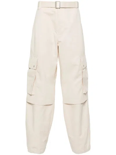 Jacquemus Cargo Gabardine Trousers In Beige 150