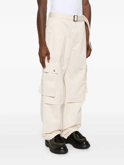 Jacquemus Cargo Gabardine Trousers In Beige 150