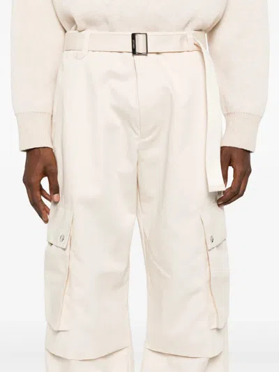 Jacquemus Cargo Gabardine Trousers In Beige 150