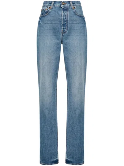 Jacquemus Le De-nimes Droit High-waisted Jeans In Blue Tabac 33c