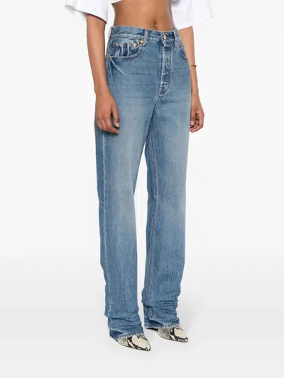 Jacquemus Le De-nimes Droit High-waisted Jeans In Blue Tabac 33c