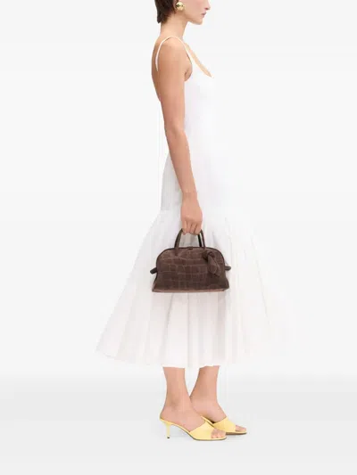 Jacquemus La Robe Agave White Sleeveless Long Dress With Square Neck And Flared Hem In Cotton Blend Woman In White 100