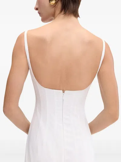 Jacquemus La Robe Agave White Sleeveless Long Dress With Square Neck And Flared Hem In Cotton Blend Woman In White 100