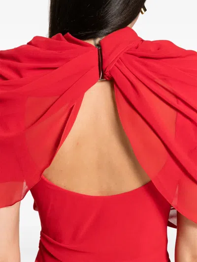 Jacquemus Draped One Shoulder Mini Dress In Red