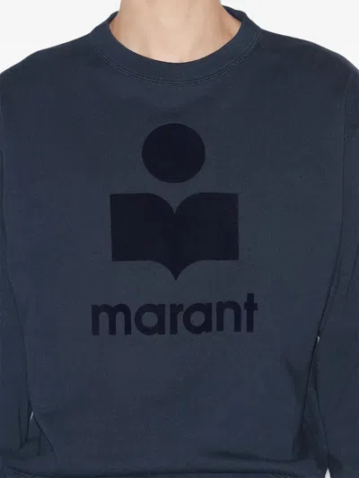 Isabel Marant Mikoy Cotton Blend Sweater With Ribbed Hem In Mibu Midnight/blue