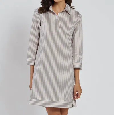Jude Connally Finley Cotton Shirting Dress In Cotton Stripe Sand In Multi