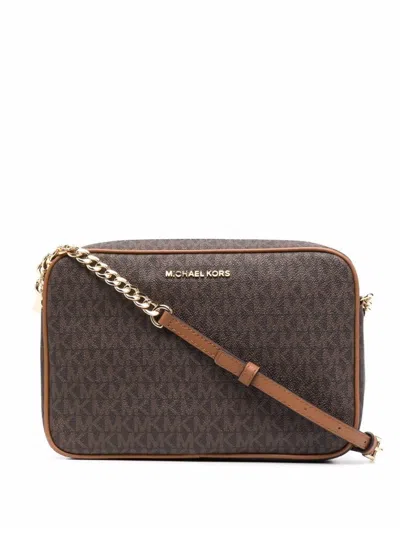 Michael Kors Cross-body Bag With Adjustable Chain Strap In Marrone