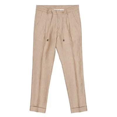 Lab001 Pantalone Laccio Lino In Beige