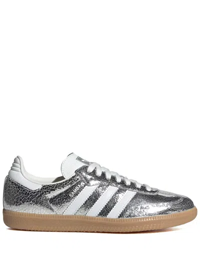 Adidas Originals Metallic Silver Samba Sneakers In Multi