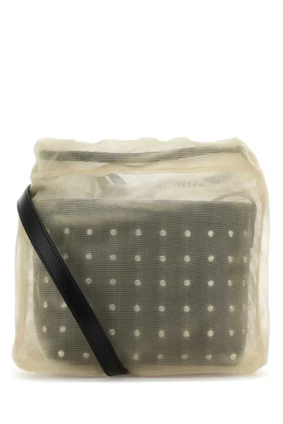 Alexander Mcqueen Women Two-tone Leather And Tulle Nebula Crossbody Bag In Multicoloured