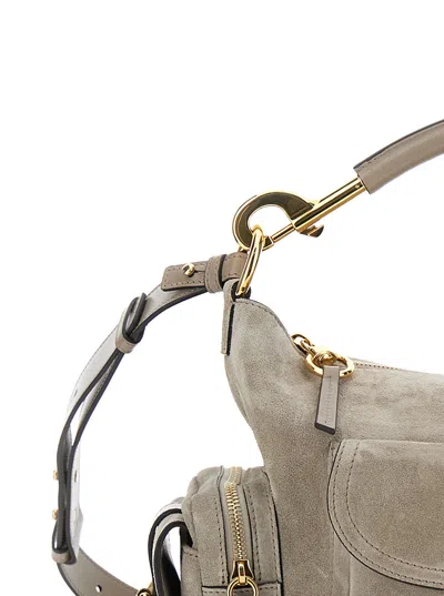 Chloé Camera Bag Grey Handbag With Adjustable And Removable Shoulder Strap In Suede Woman In Gray