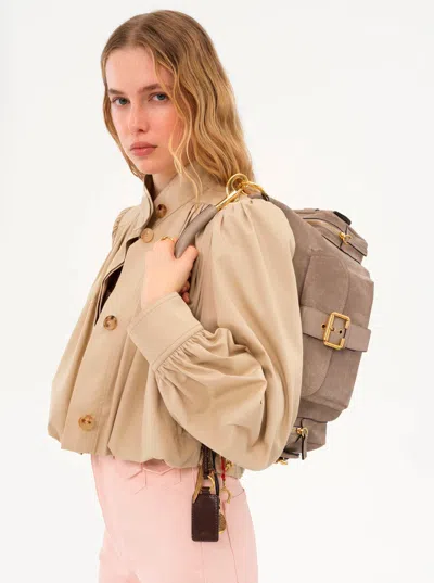 Chloé Camera Bag Grey Handbag With Adjustable And Removable Shoulder Strap In Suede Woman In Gray