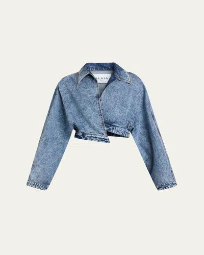 Alaïa Spiral Jacket In Bleu Neige