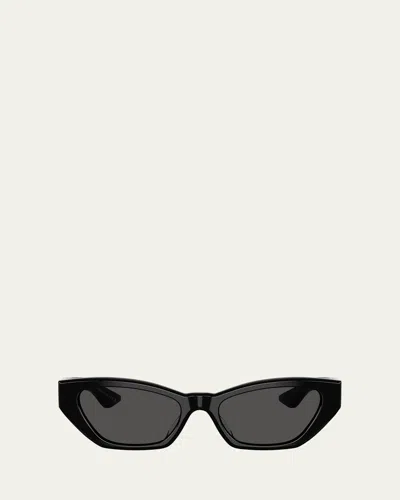 Khaite 1961c Acetate Cat-eye Sunglasses In Black
