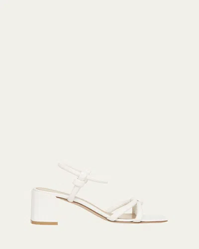 Gianvito Rossi Knotted Leather Block-heel Sandals In White