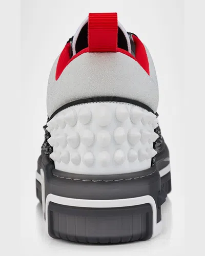 Christian Louboutin Low Top Sneakers With Signature Red Sole In Gray