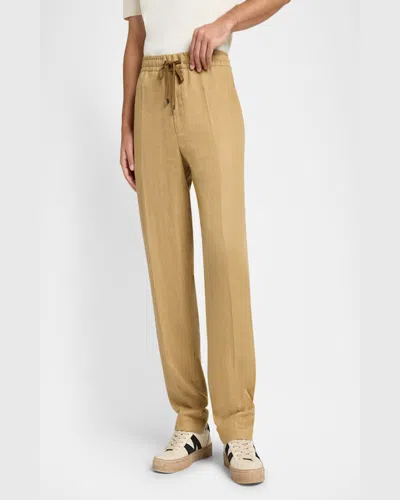 Moncler Beige Drawstring Trousers In Open Beige