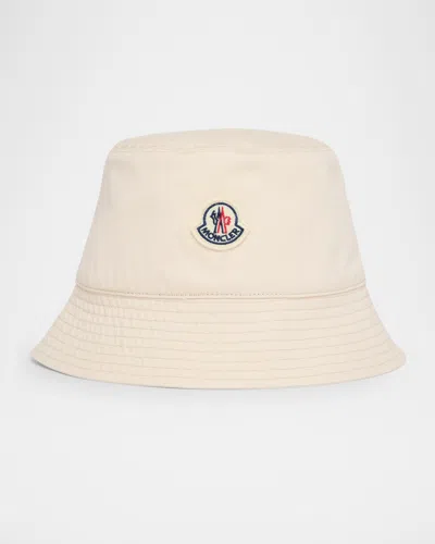 Moncler Logo-patch Bucket Hat In Natural