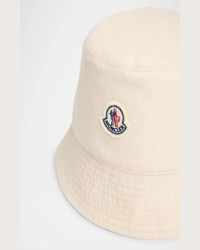 Moncler Logo-patch Bucket Hat In Natural