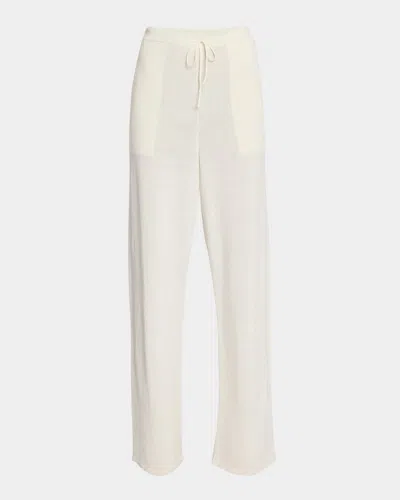 The Row Jory Linen Straight-leg Drawstring Pants In White