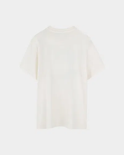 Kenzo Embroidered Logo Unisex Cotton T-shirt In Offwhite