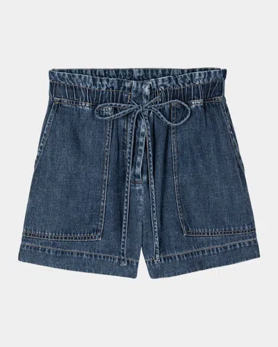Rails Womens Classic Blue Foster Paper Bag-waist Denim Shorts