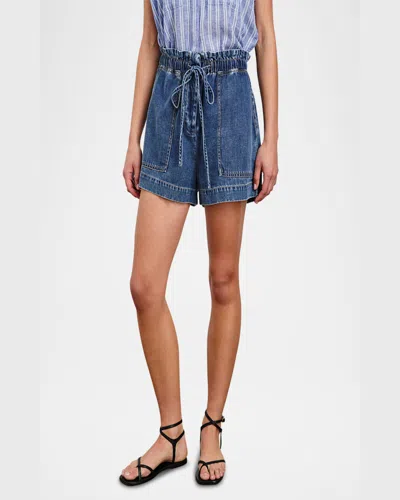 Rails Womens Classic Blue Foster Paper Bag-waist Denim Shorts