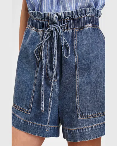 Rails Womens Classic Blue Foster Paper Bag-waist Denim Shorts