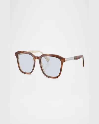 Brunello Cucinelli Bc3011 Acetate Pillow Sunglasses In Havana