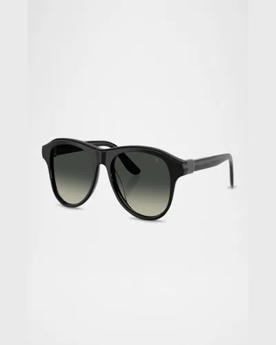 Brunello Cucinelli Acetate Round Sunglasses In Black