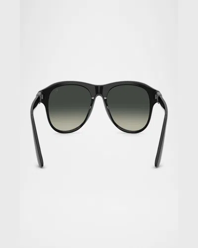 Brunello Cucinelli Acetate Round Sunglasses In Black