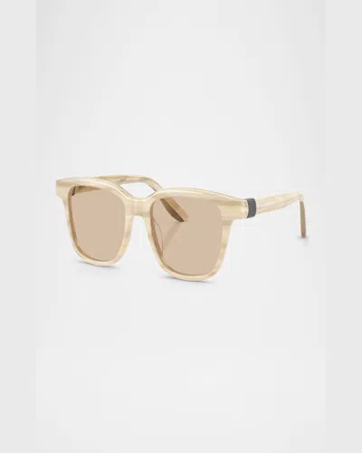 Brunello Cucinelli Bc3013 Square Acetate Sunglasses In Black