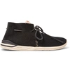 VISVIM Huron Leather-Trimmed Mesh and Suede Sneakers