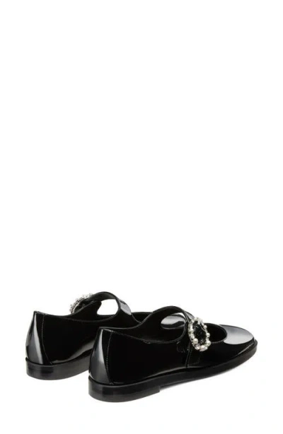 Stuart Weitzman Loralei Patent Mary Jane Ballerina Flats In Black