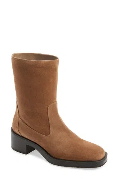 Stuart Weitzman Kaia Suede Ankle Boots In Khaki Sport Suede
