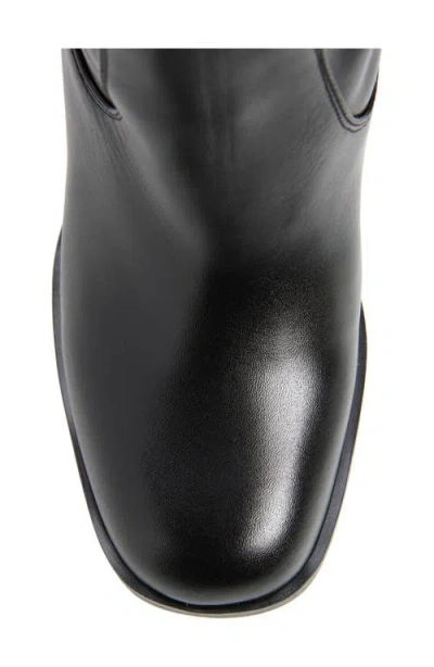 Stuart Weitzman Bethenny Block Heel Tall Boot In Black Smooth Calf