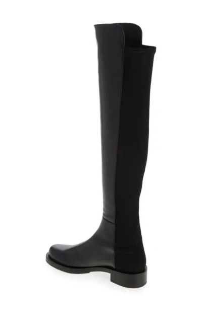 Stuart Weitzman High Boots With Round Toe And Block Heel In Black Smooth Calf: