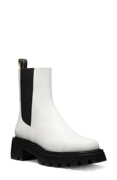 Stuart Weitzman Block-heel Leather Chelsea Boots In Cream.