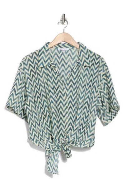 Dr2 By Daniel Rainn Johnny Collar Tie Front Top In Inkwell